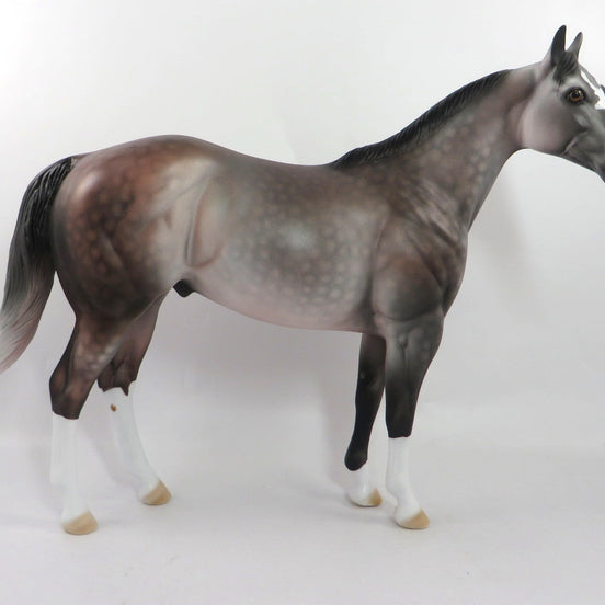 AMBITIOUS-OOAK DAPPLE ROSE GREY ISH MODEL HORSE 1/7/20