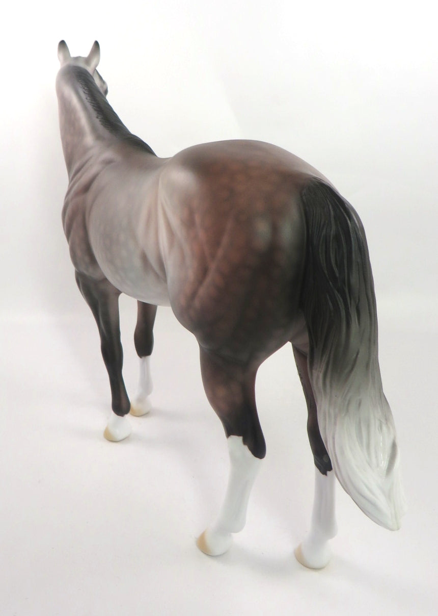 AMBITIOUS-OOAK DAPPLE ROSE GREY ISH MODEL HORSE 1/7/20