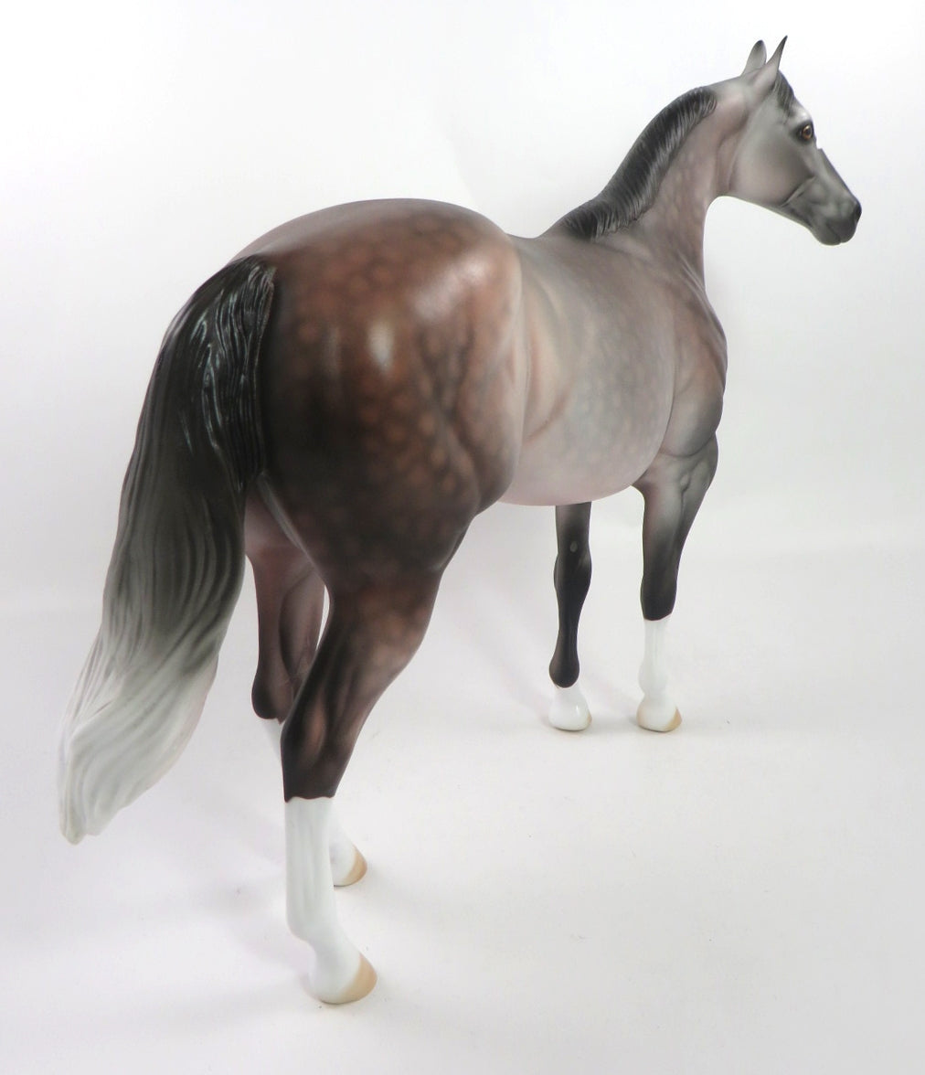 AMBITIOUS-OOAK DAPPLE ROSE GREY ISH MODEL HORSE 1/7/20