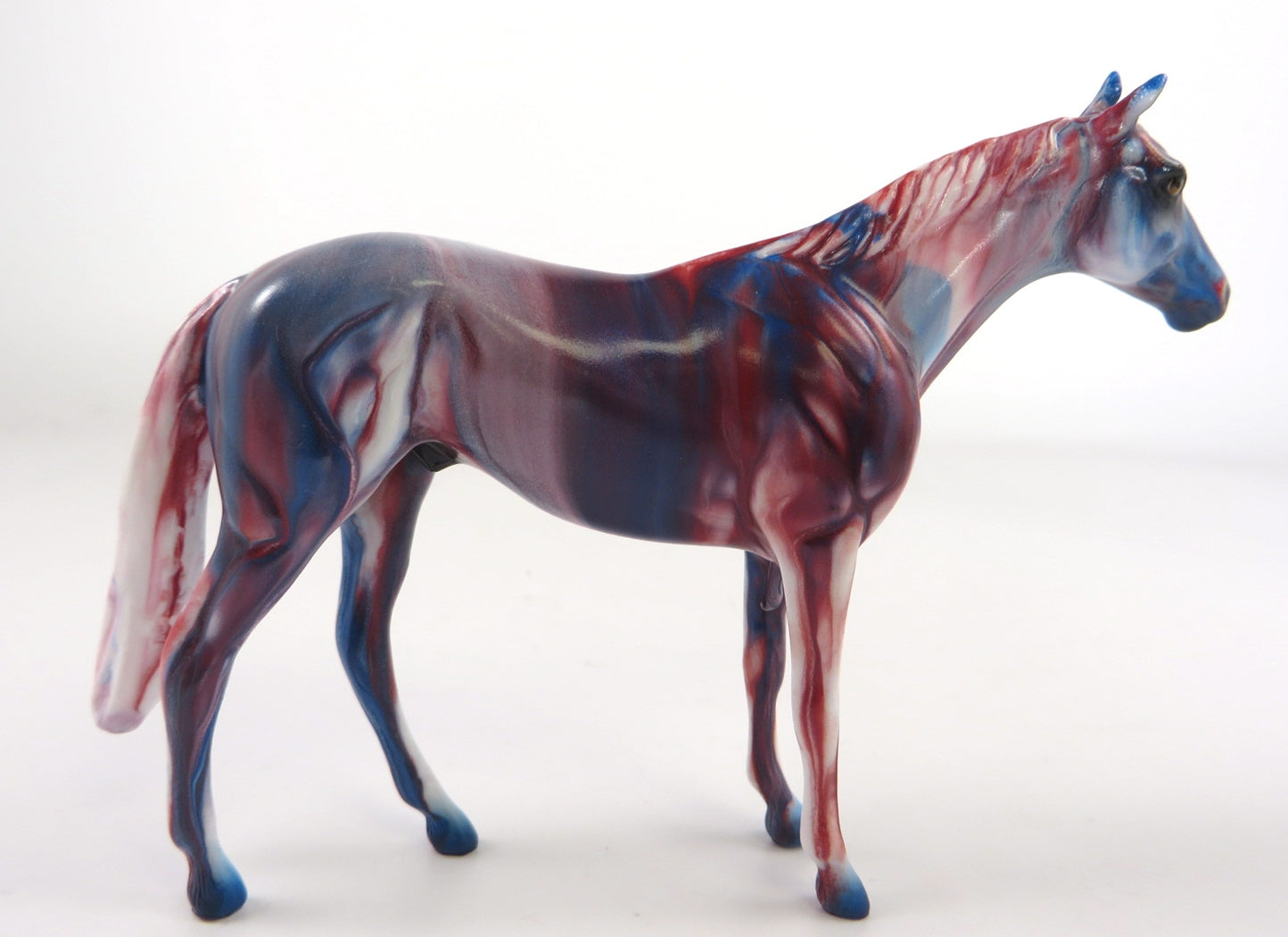 AMERICA-- OOAK RED,WHITE &amp; BLUE  DECORATOR THOROUGHBRED CHIP BY KAYLA WESSE WHS19