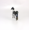 DOUBLOON - OOAK MARDI GRAS DECORATOR ANDALUSIAN CHIP BLACK PINTO MODEL HORSE BY AMANDA HOSTETLER 3-5-19