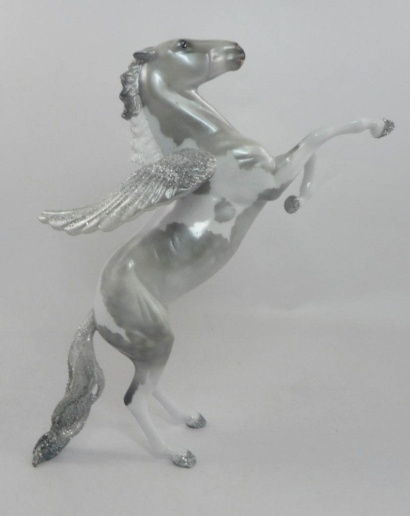 NATHANIEL-OOAK DAPPLE GREY PINTALOOSA CUSTOM REARING PEBBLES MODEL HORSE 1/7/2020