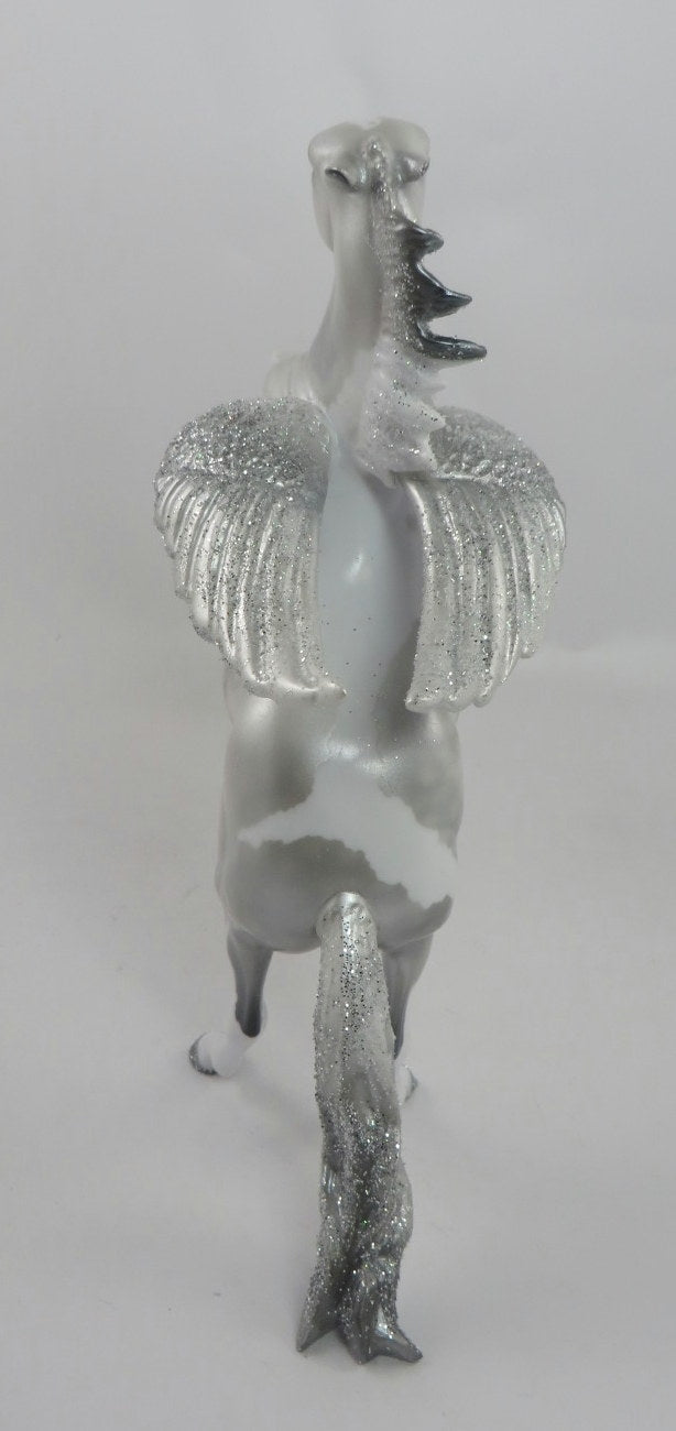 NATHANIEL-OOAK DAPPLE GREY PINTALOOSA CUSTOM REARING PEBBLES MODEL HORSE 1/7/2020