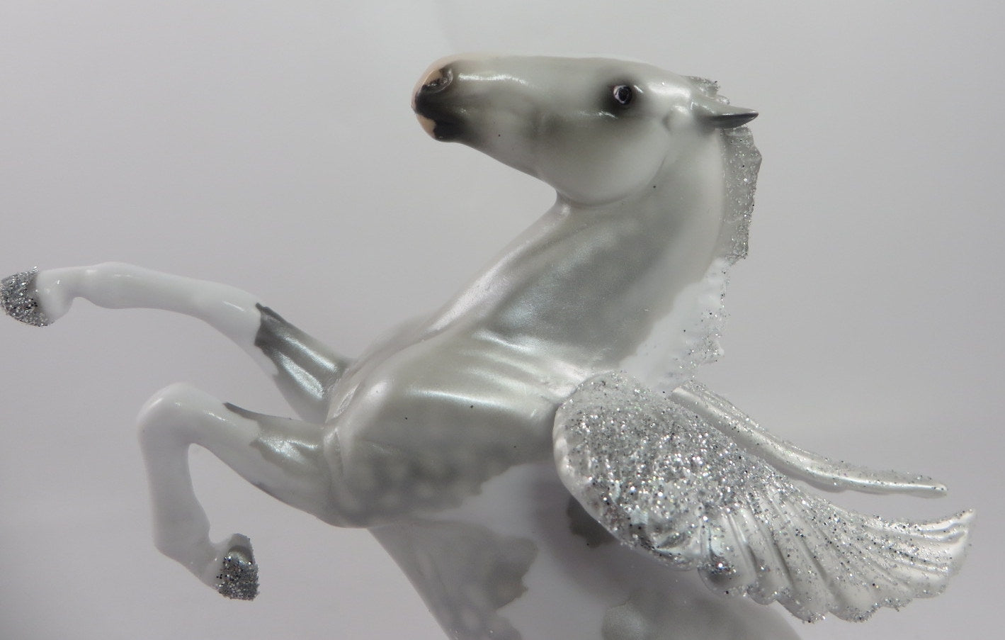 NATHANIEL-OOAK DAPPLE GREY PINTALOOSA CUSTOM REARING PEBBLES MODEL HORSE 1/7/2020