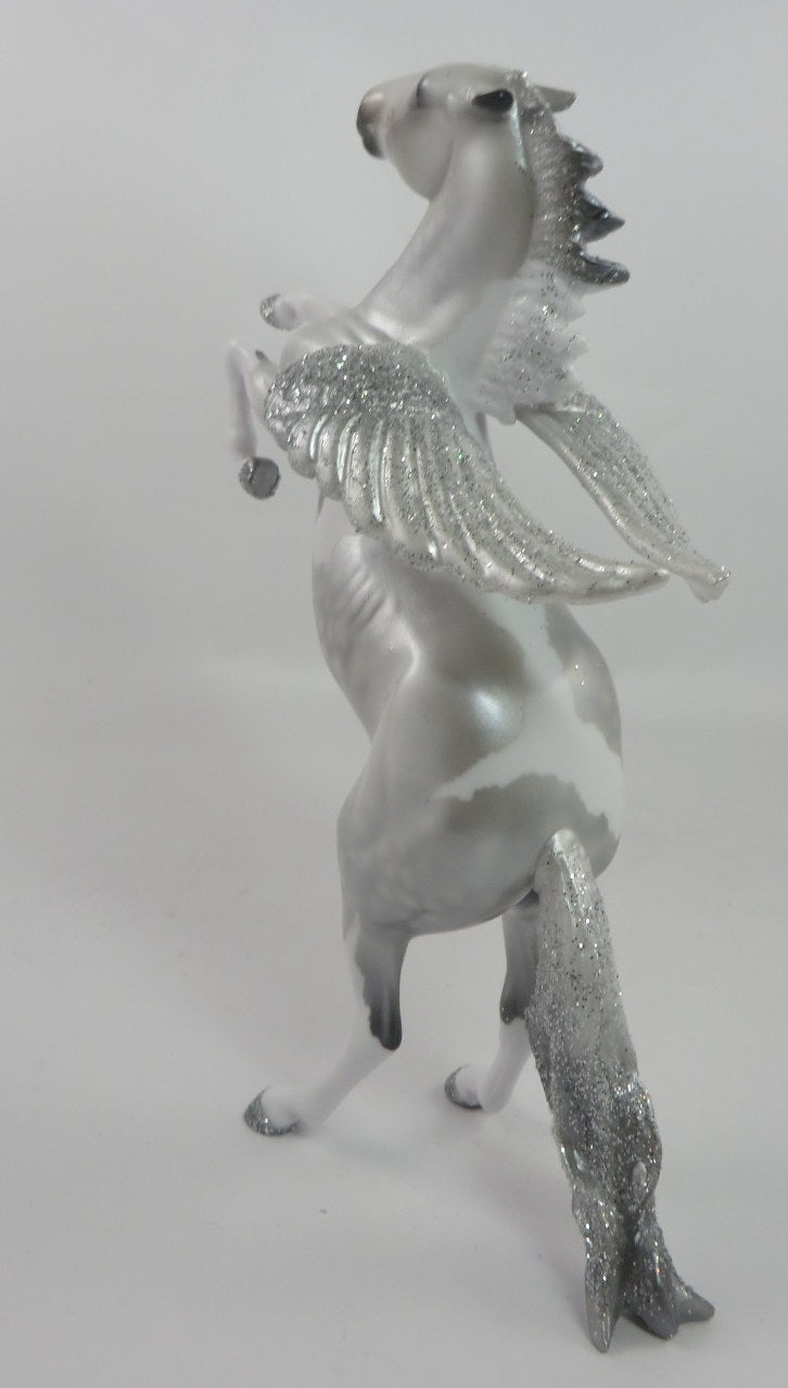 NATHANIEL-OOAK DAPPLE GREY PINTALOOSA CUSTOM REARING PEBBLES MODEL HORSE 1/7/2020