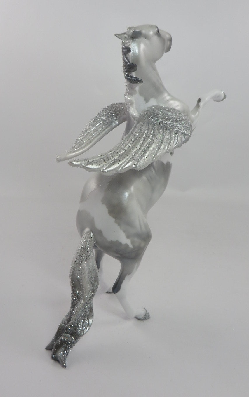 NATHANIEL-OOAK DAPPLE GREY PINTALOOSA CUSTOM REARING PEBBLES MODEL HORSE 1/7/2020