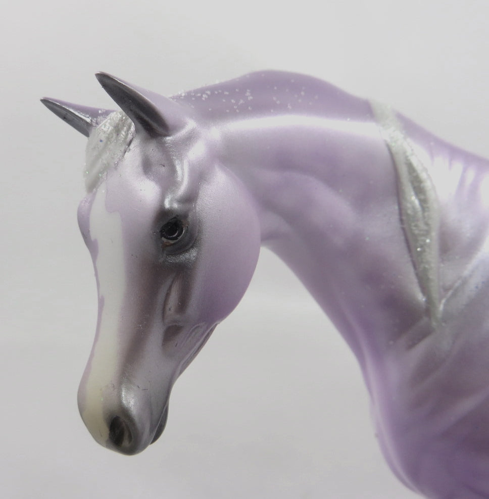 EVANGELINA- OOAK DAPPLE PURPLE PINTALOOSA CUSTOM ARABIAN MARE PEBBLES MODEL HORSE 1/7/2020