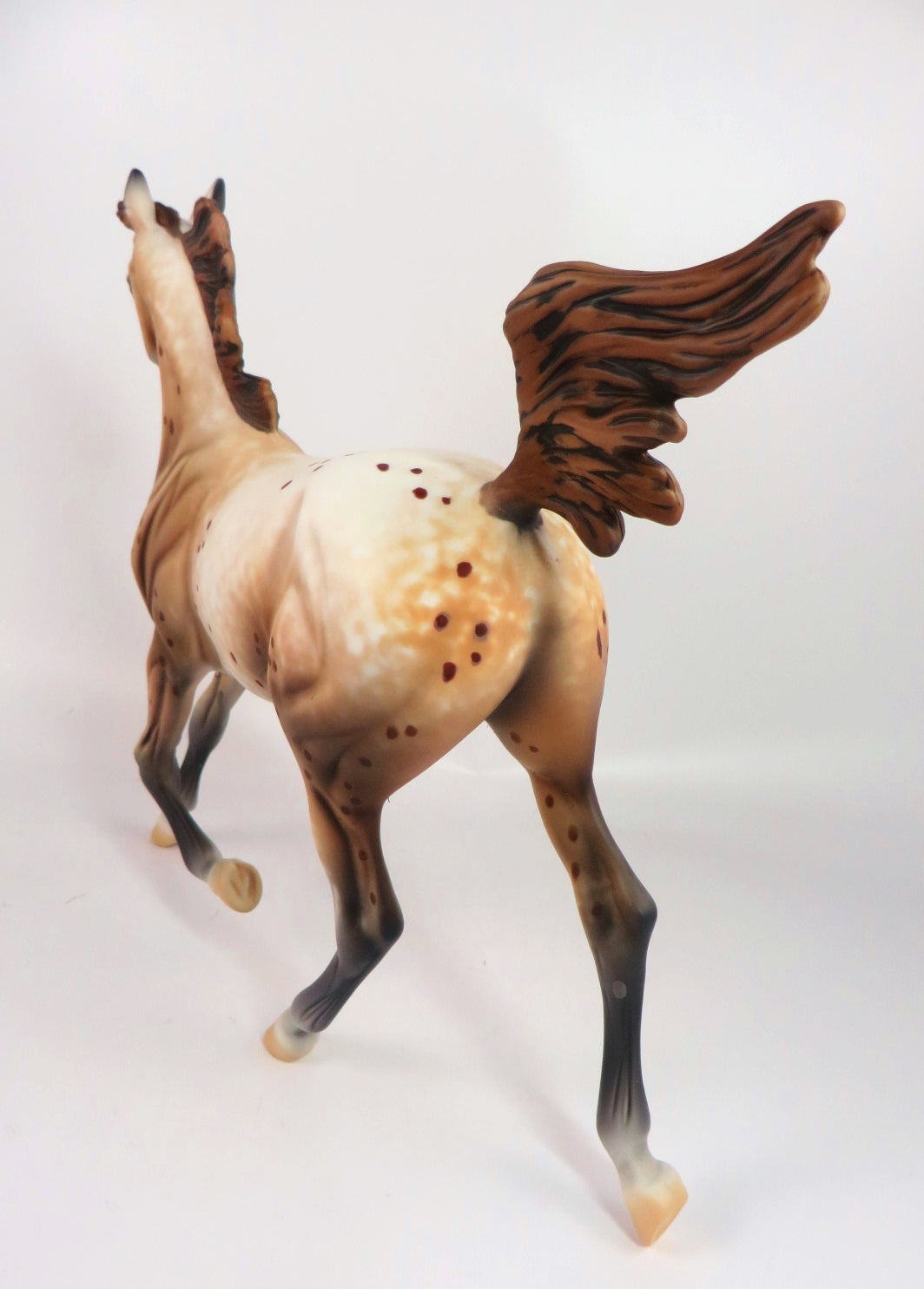 ANGEL&#39;S WINGS -OOAK CHESTNUT SPOTTED YEARLING MODEL HORSE BY AL KATT WHS 19