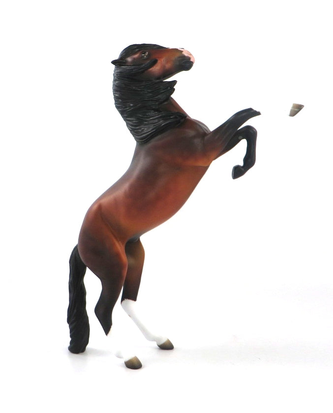 ANGELO-OOAK DAPPLE BAY REARING PEBBLE MODEL HORSE 12/18/19