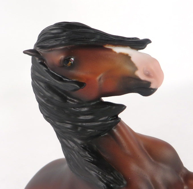 ANGELO-OOAK DAPPLE BAY REARING PEBBLE MODEL HORSE 12/18/19