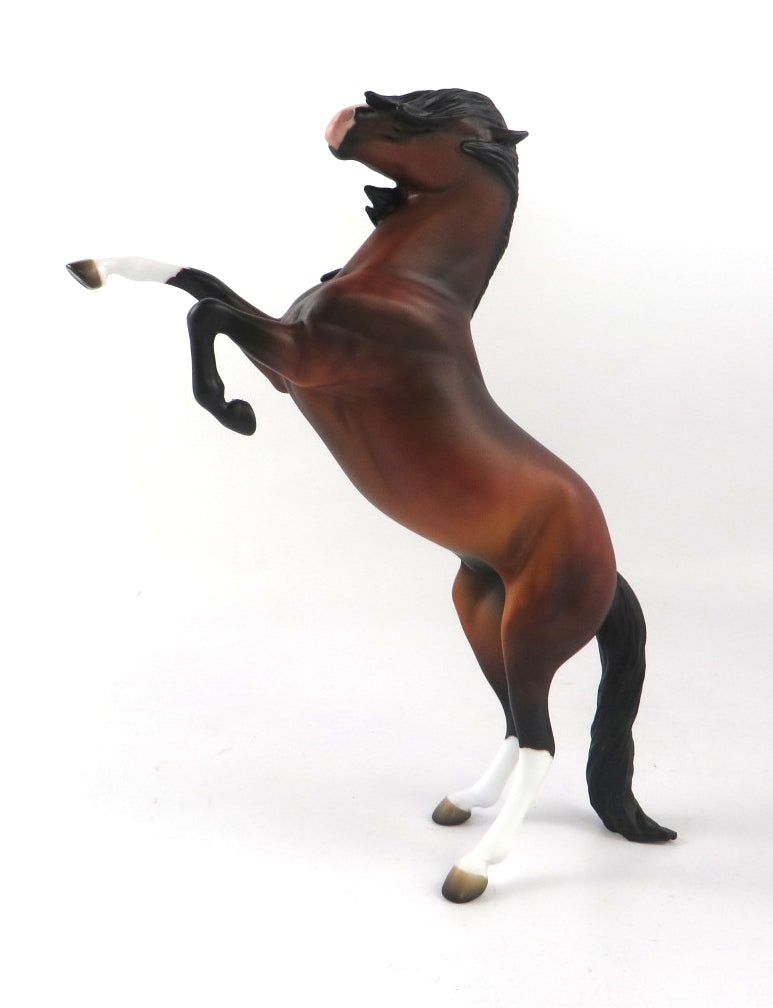 ANGELO-OOAK DAPPLE BAY REARING PEBBLE MODEL HORSE 12/18/19