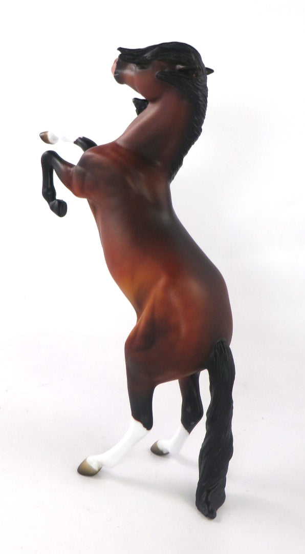 ANGELO-OOAK DAPPLE BAY REARING PEBBLE MODEL HORSE 12/18/19