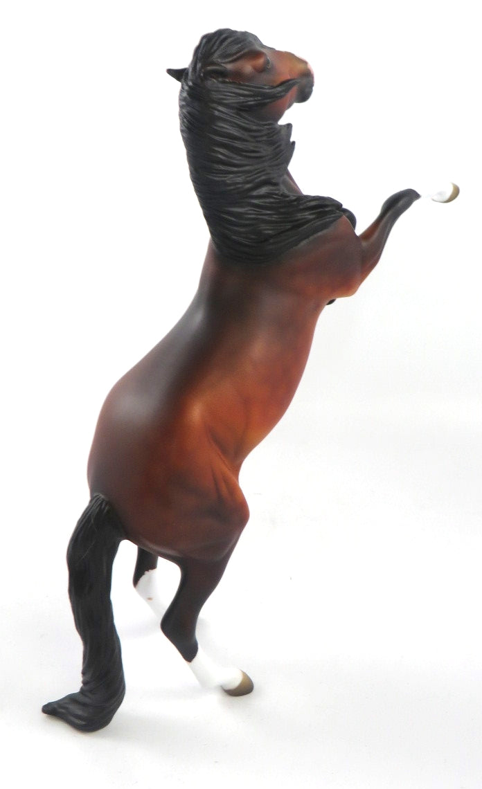 ANGELO-OOAK DAPPLE BAY REARING PEBBLE MODEL HORSE 12/18/19