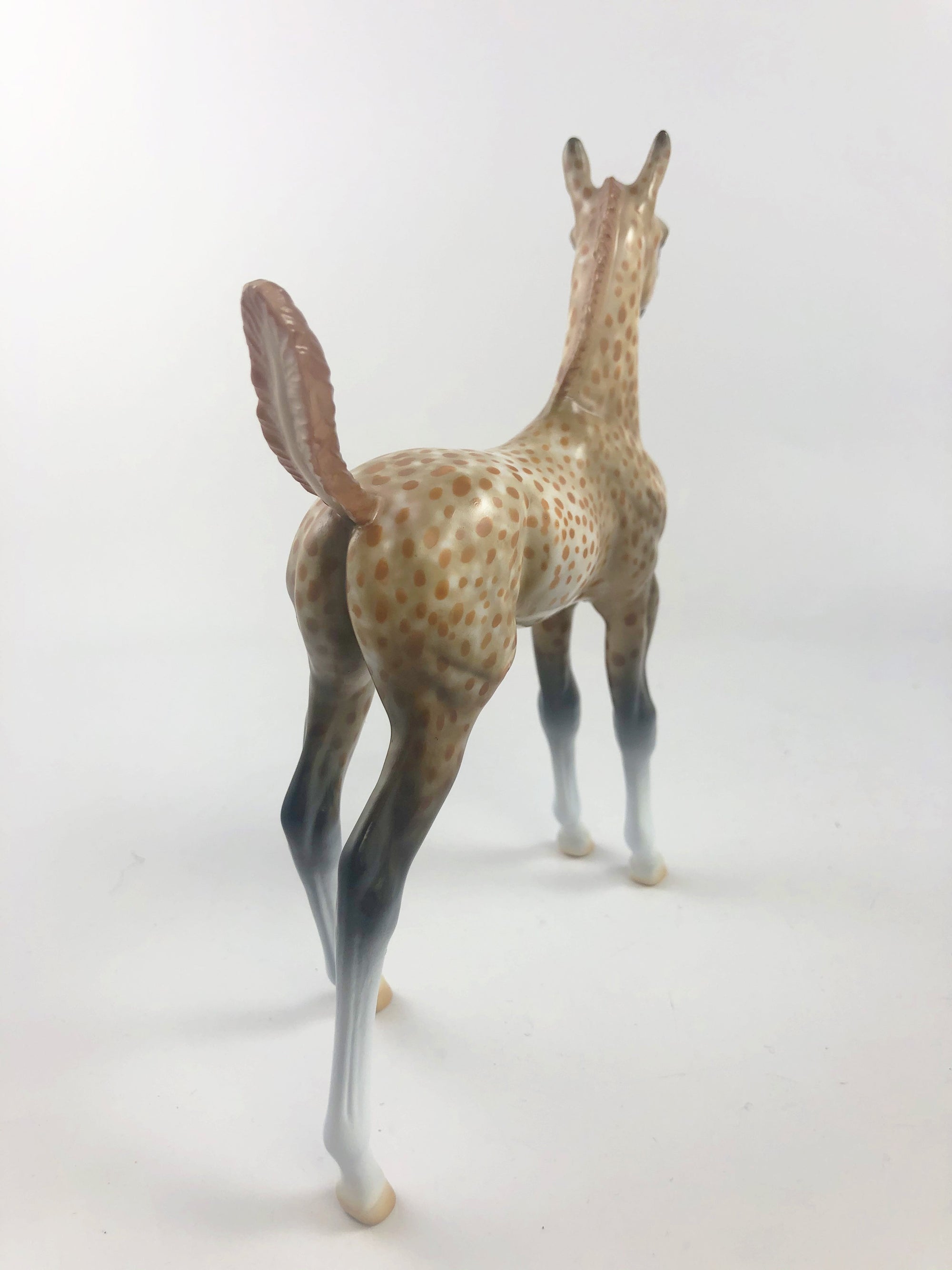 GRIM BRULEE -OOAK CHESTNUT SPOTTED ARABIAN FOAL MODEL HORSE BY AL KATT  MM19