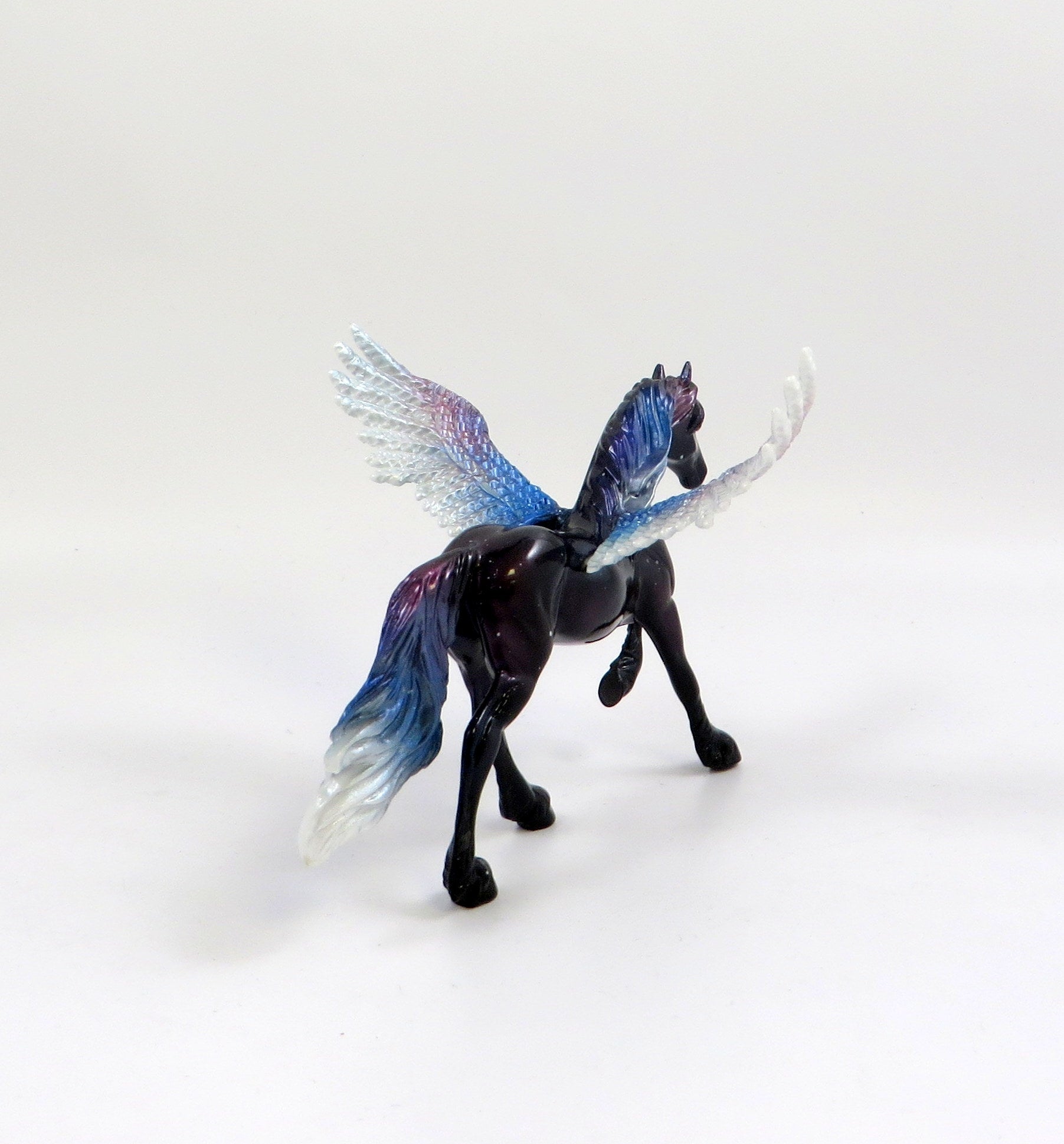 ARION-OOAK BLACK, PURPLE AND PINK FRESIAN PEGASUS MODEL HORSE EQ 2019