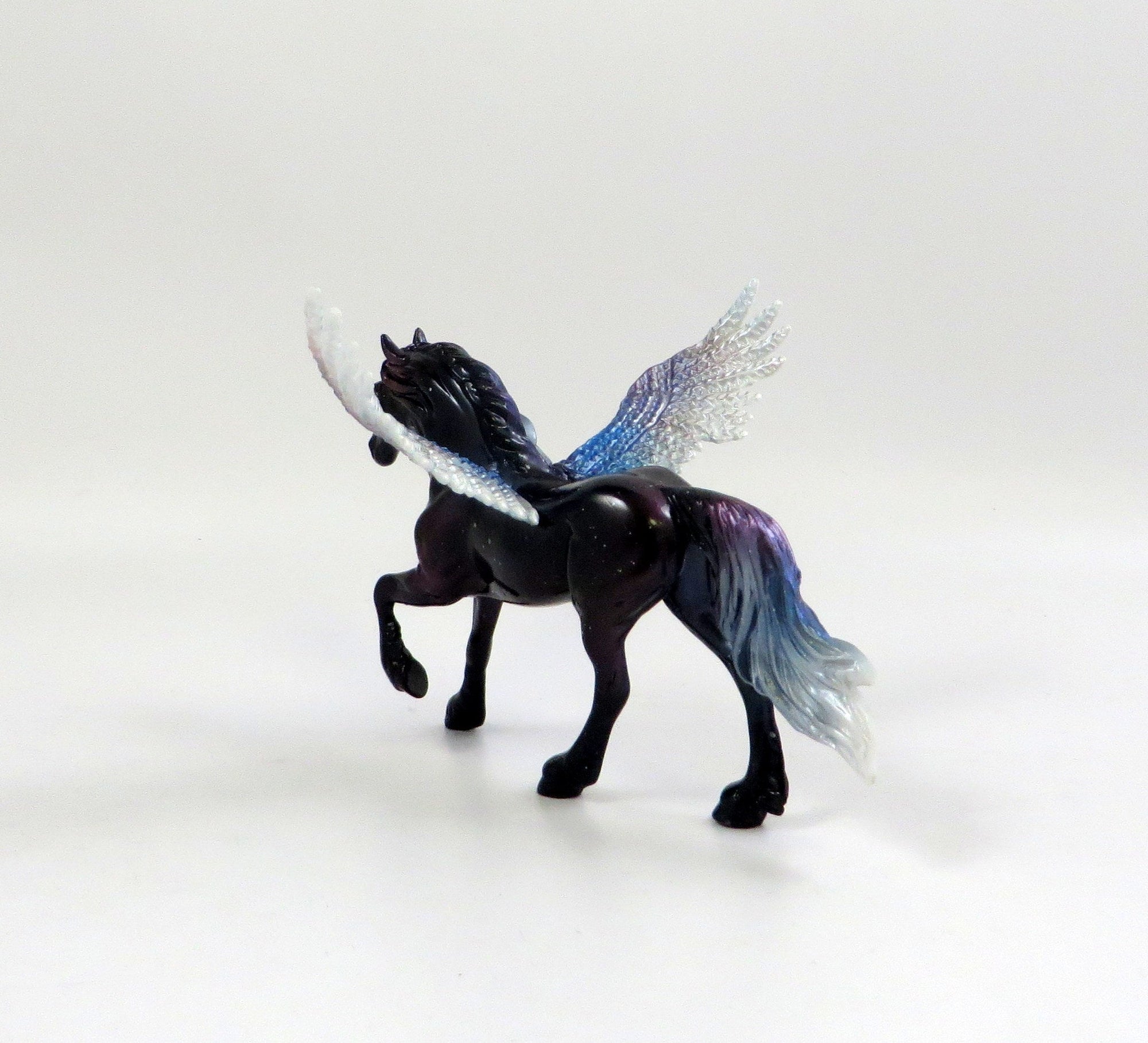ARION-OOAK BLACK, PURPLE AND PINK FRESIAN PEGASUS MODEL HORSE EQ 2019