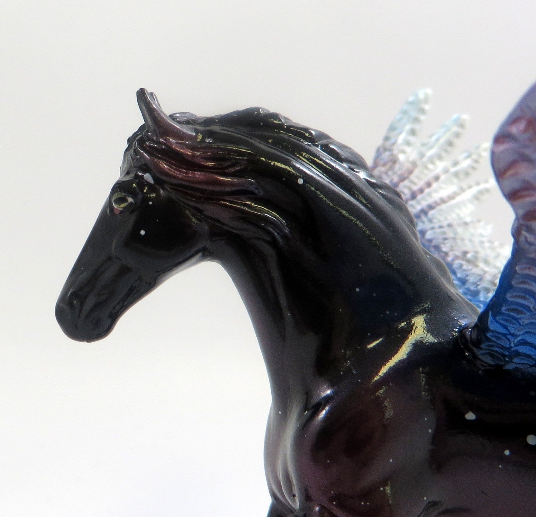 ARION-OOAK BLACK, PURPLE AND PINK FRESIAN PEGASUS MODEL HORSE EQ 2019