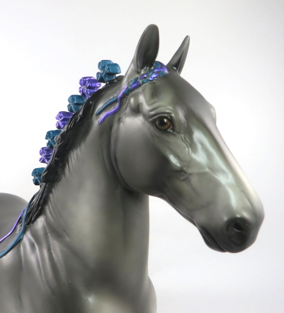 ARTEX-OOAK DAPPLE GREY TROTTING DRAFTER MODEL HORSE BY KAYLA 2/27/20