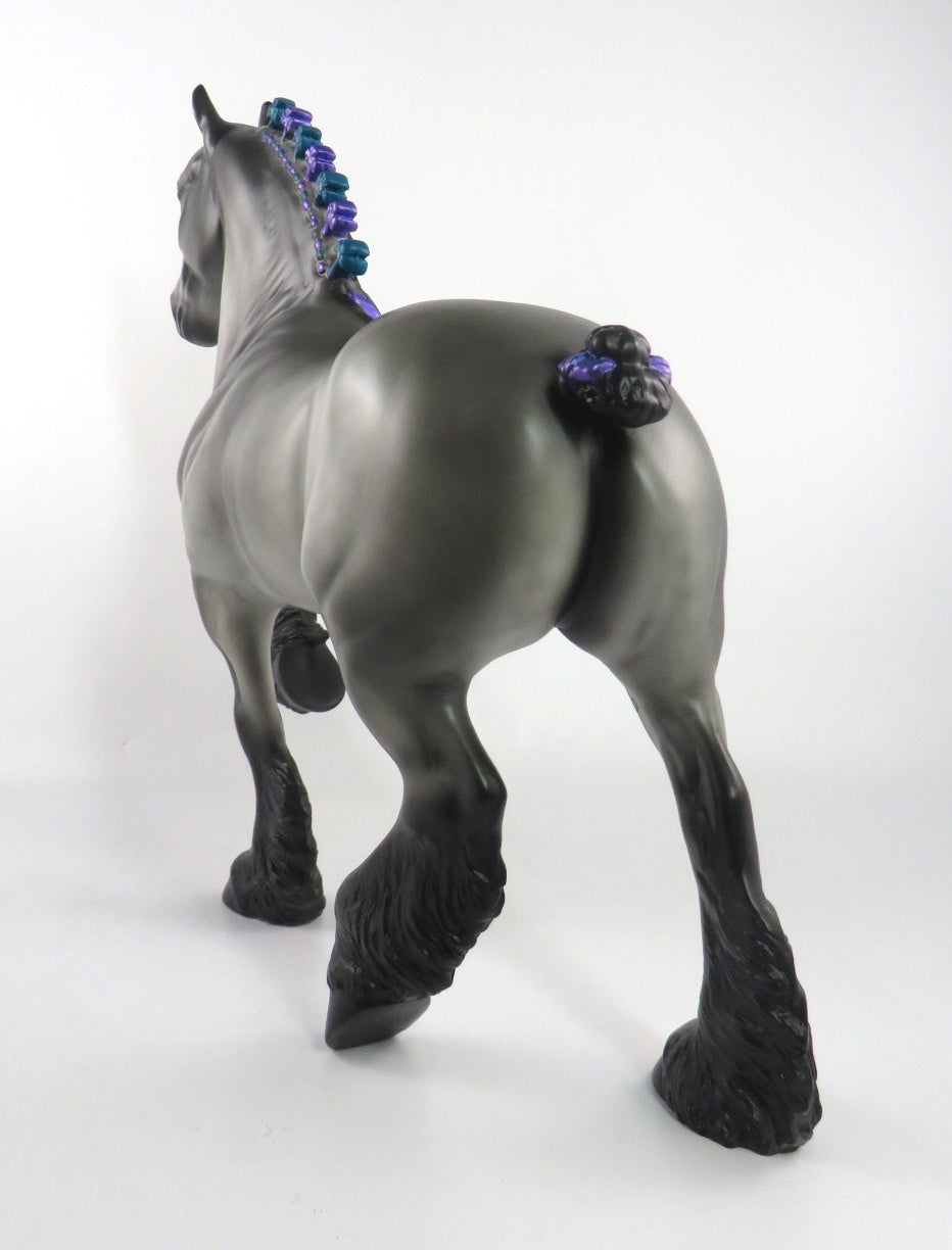 ARTEX-OOAK DAPPLE GREY TROTTING DRAFTER MODEL HORSE BY KAYLA 2/27/20