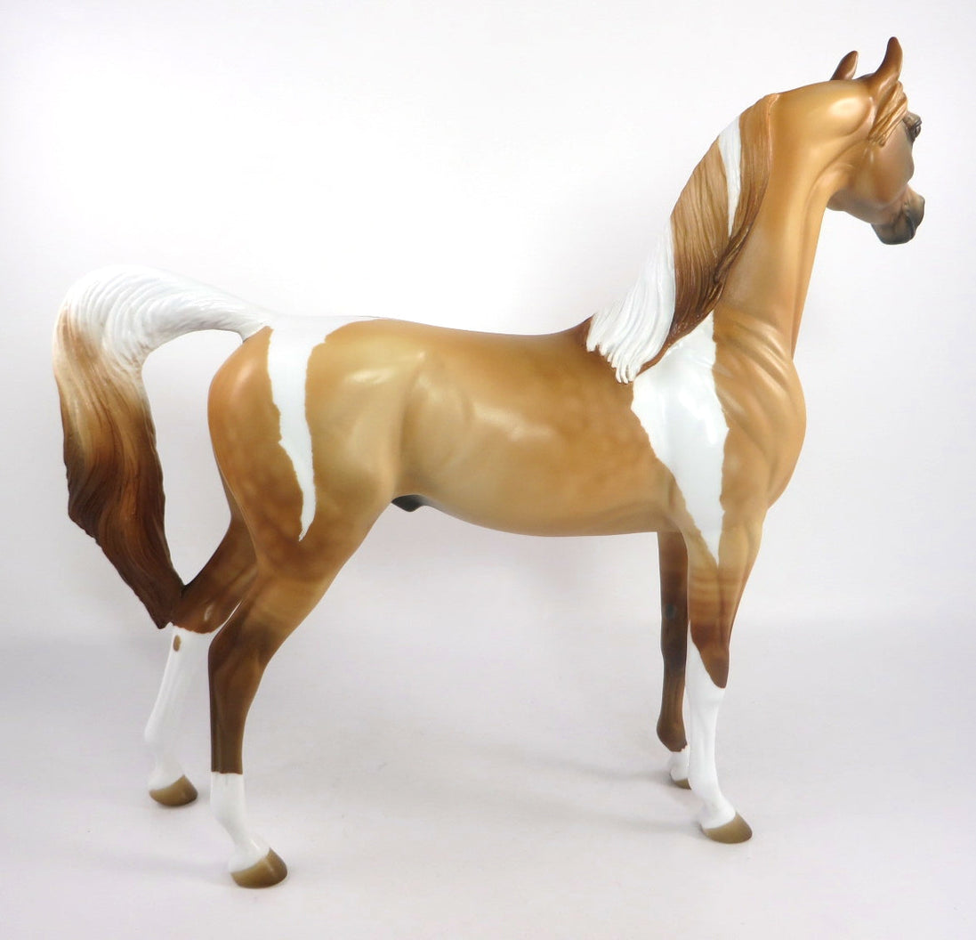 ATKINS GOLD-OOAK DAPPLE RED DUN PINTO ARABIAN MODEL HORSE 2/12/20