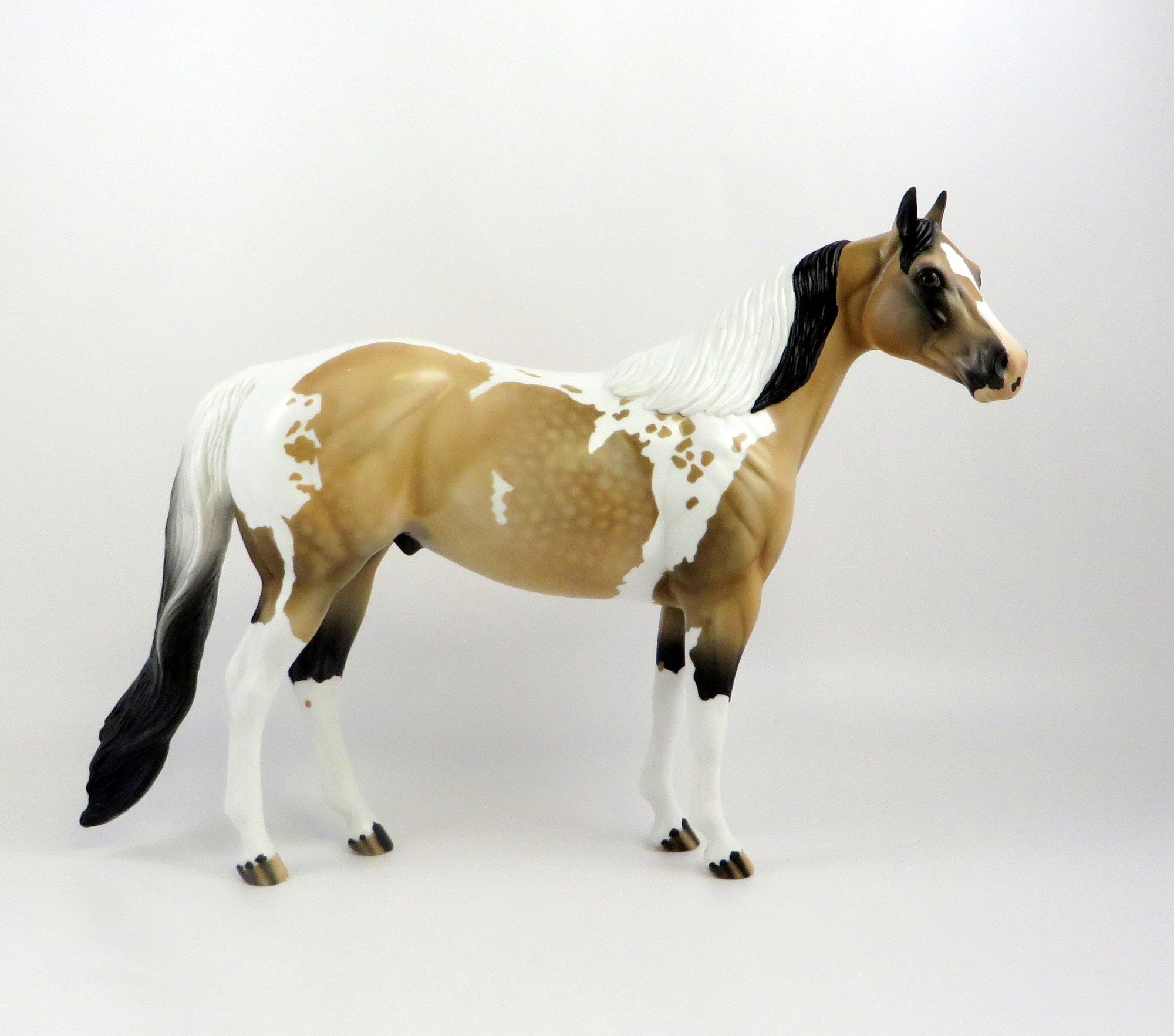 AVALON-OOAK BUCKSKIN TOBIANO ISH MODEL HORSE EQ 19