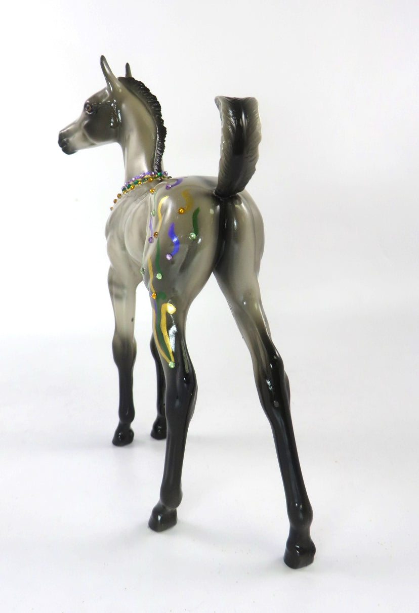 BACCHUS-OOAK MARDI GRAS DECO FOAL MODEL HORSE 2/25/20
