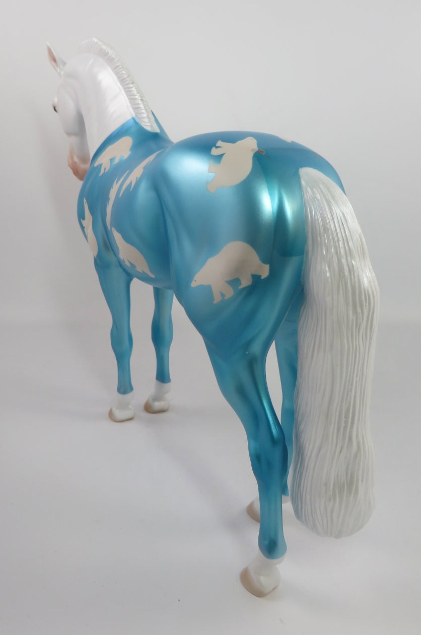 BEAR HUGS- LE-2 WHITE WITH BLUE PAJAMAS DECORATOR ANDALUSIAN MODEL HORSE BY MISSY FOX  PJ20