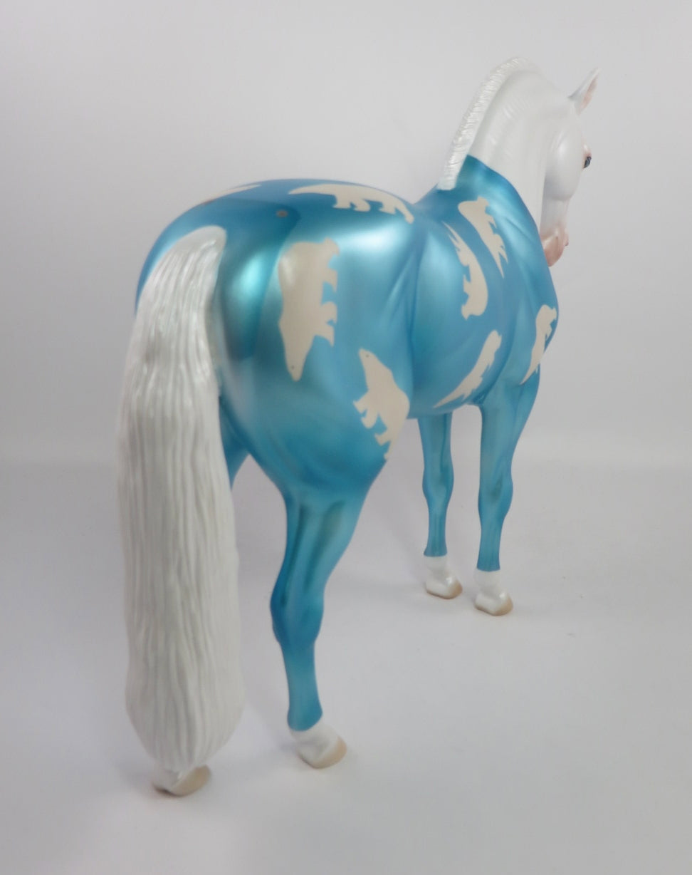 BEAR HUGS- LE-2 WHITE WITH BLUE PAJAMAS DECORATOR ANDALUSIAN MODEL HORSE BY MISSY FOX  PJ20