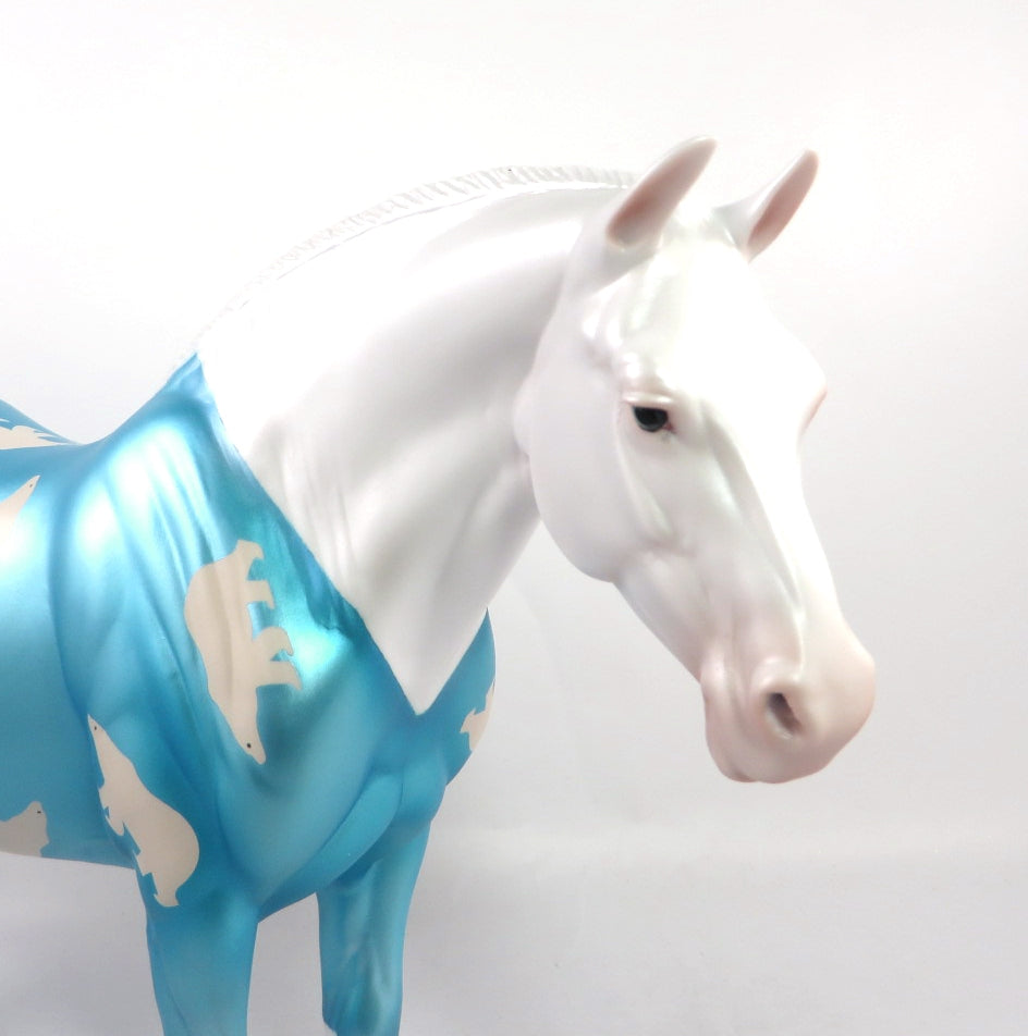 BEAR HUGS - LE-2 WHITE WITH BLUE PAJAMAS DECORATOR HD MODEL HORSE BY MISSY FOX PJ20