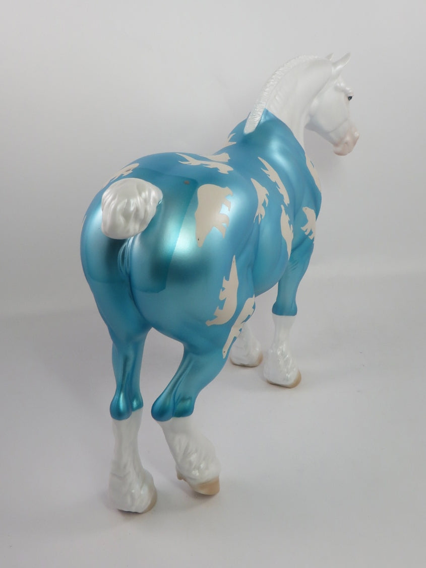 BEAR HUGS - LE-2 WHITE WITH BLUE PAJAMAS DECORATOR HD MODEL HORSE BY MISSY FOX PJ20