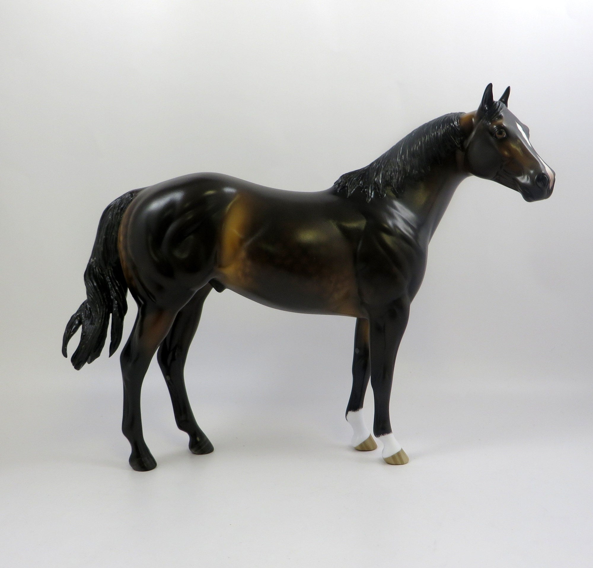 BE EAGER-OOAK DAPPLE SEAL BAY ISH MODEL HORSE BY SHERYL LEISURE 6/21