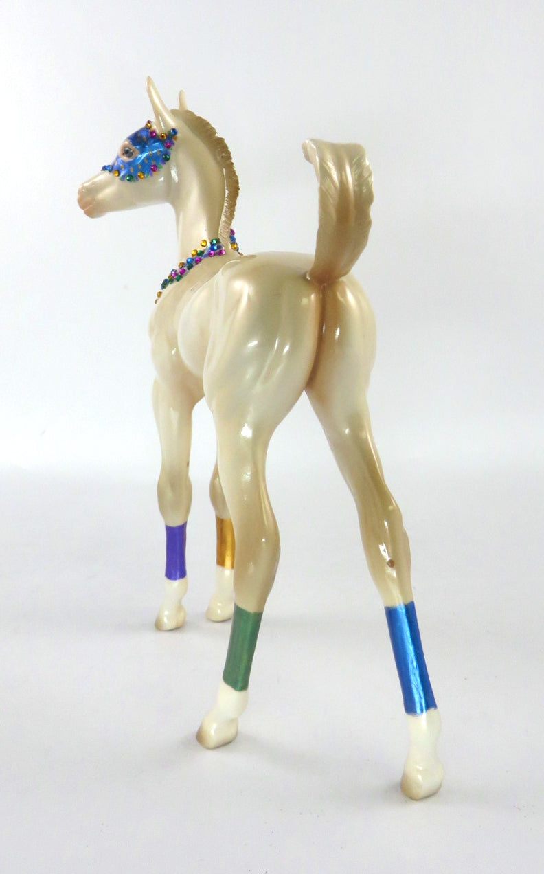 BEIGNET-OOAK MARDI GRAS FOAL MODEL HORSE DECO 2/25/20