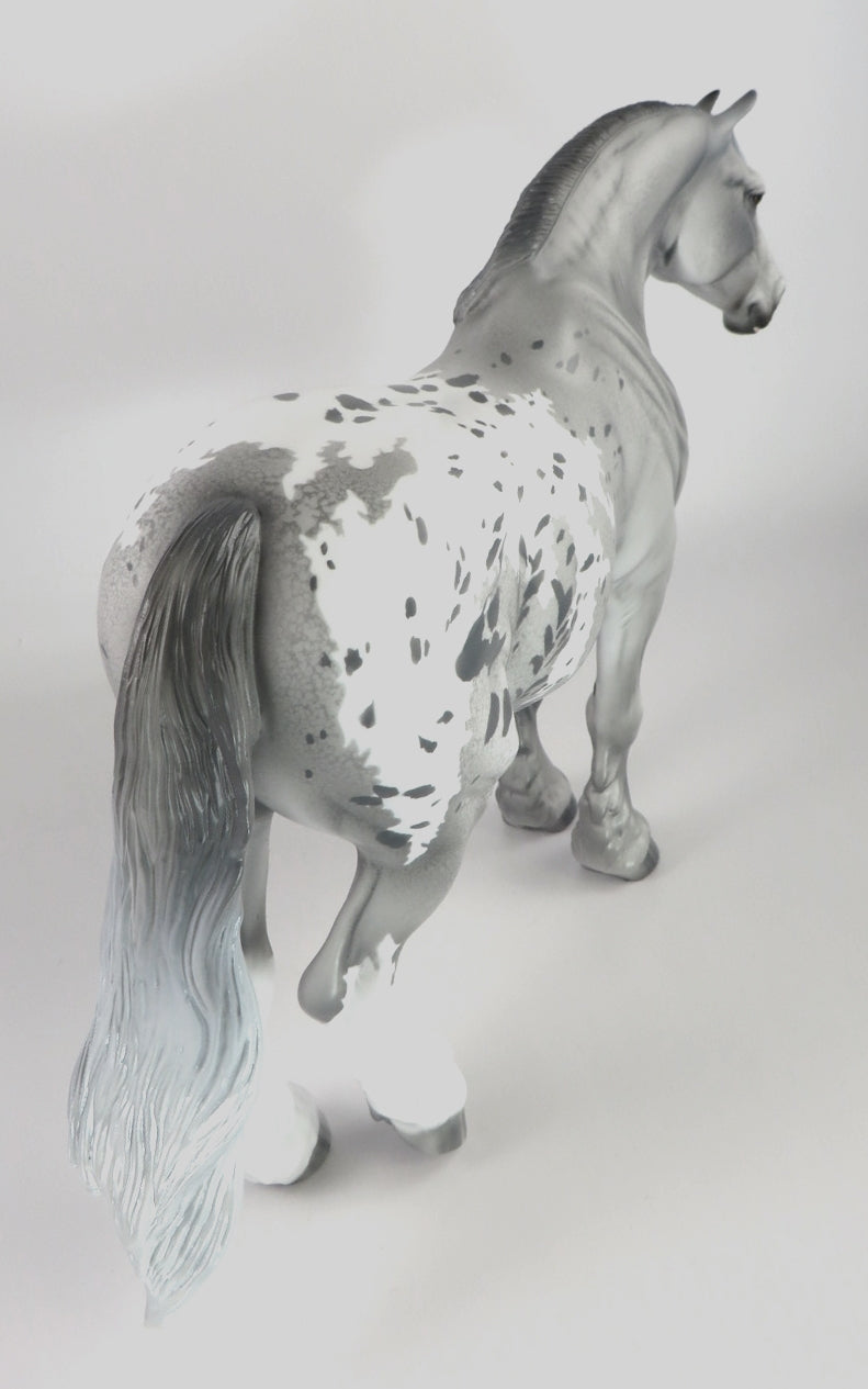 BELLS AND BOWS -OOAK GREY APPALOOSA HEAVY DRAFT BY DAWN QUICK WHS19