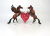 HEAD OVER HOOVES- OOAK-  BAY DOUBLE REARING HEART VALENTINE DECORATOR &quot;BE MINE&quot; - SB19