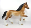 BIDE YER TIME - OOAK DAPPLE BAY PANGARE TROTTING DRAFT HORSE MODEL HORSE BY SHERYL LEISURE