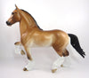 BIDE YER TIME - OOAK DAPPLE BAY PANGARE TROTTING DRAFT HORSE MODEL HORSE BY SHERYL LEISURE