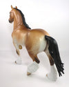 BIDE YER TIME - OOAK DAPPLE BAY PANGARE TROTTING DRAFT HORSE MODEL HORSE BY SHERYL LEISURE