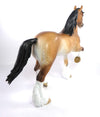 BIDE YER TIME - OOAK DAPPLE BAY PANGARE TROTTING DRAFT HORSE MODEL HORSE BY SHERYL LEISURE