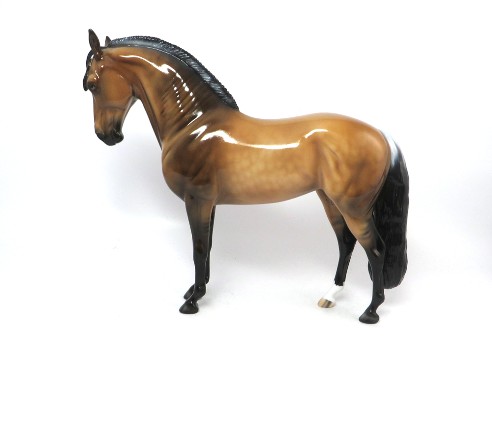 MACCHIATO-OOAK DAPPLE BUCKSKIN CUSTOM ANDALUSIAN BY JULIE KEIM SB19