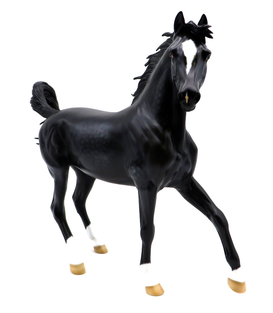 Black Pearl-OOAK Dapple Black Arabian Painted by Carrie Keller 1/10/21