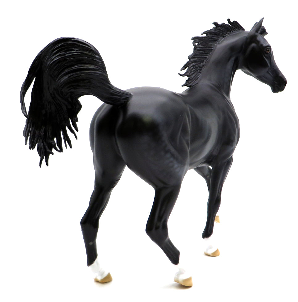 Black Pearl-OOAK Dapple Black Arabian Painted by Carrie Keller 1/10/21