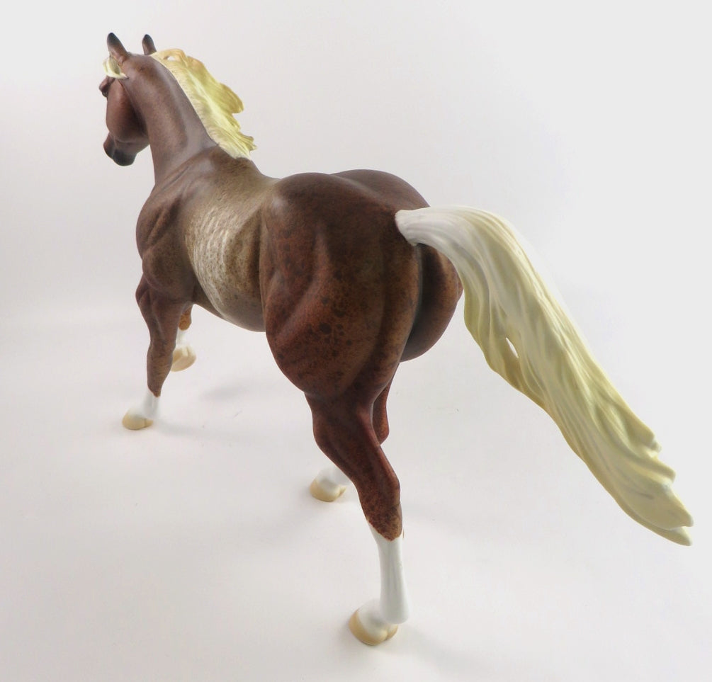 BLESSING - OOAK CHESTNUT RABICANO FQH MODEL HORSE BY AL KATT WHS19