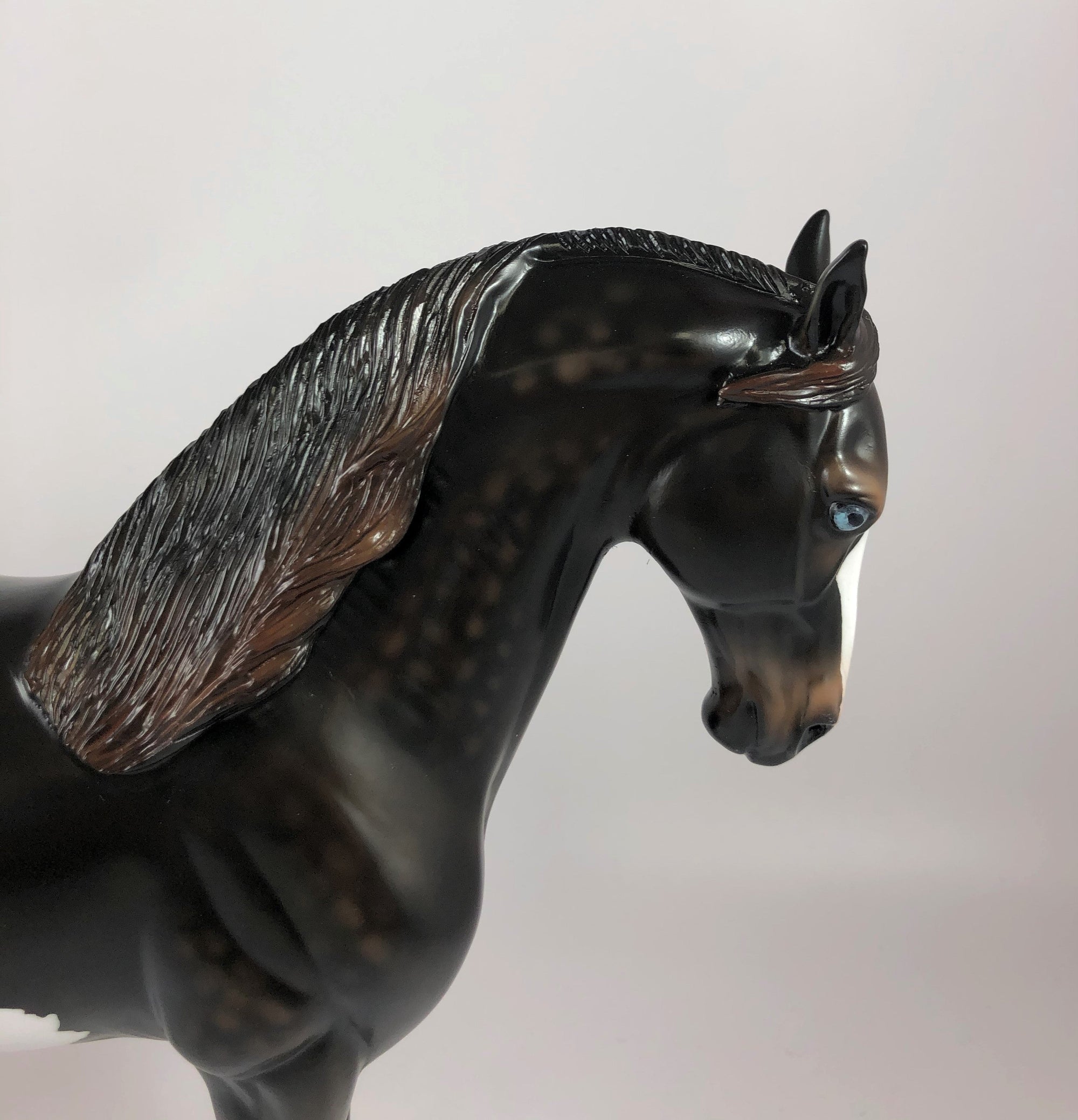 BLINKO -OOAK DAPPLE LIVER CHESTNUT PINTO ANDALUSIAN MODEL HORSE BY AUDREY DIXON LHS 19