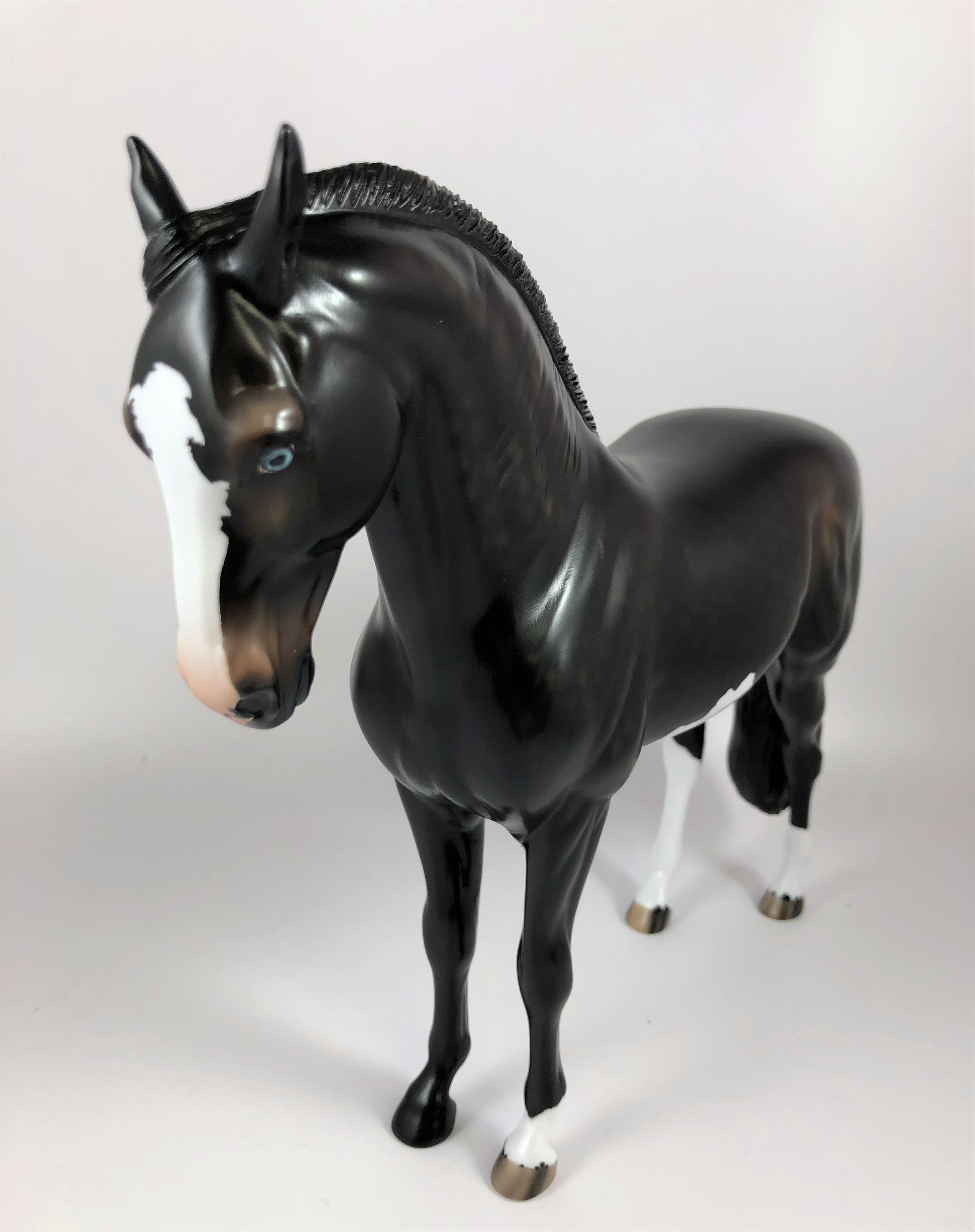 BLINKO -OOAK DAPPLE LIVER CHESTNUT PINTO ANDALUSIAN MODEL HORSE BY AUDREY DIXON LHS 19