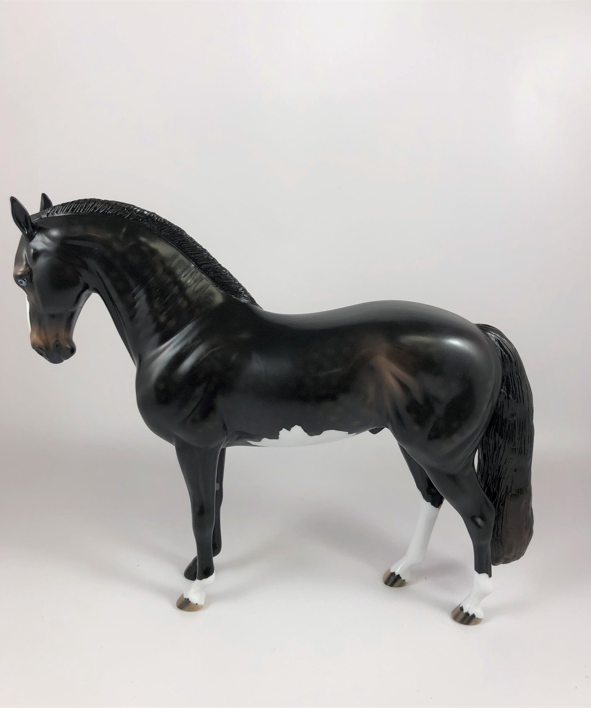 BLINKO -OOAK DAPPLE LIVER CHESTNUT PINTO ANDALUSIAN MODEL HORSE BY AUDREY DIXON LHS 19