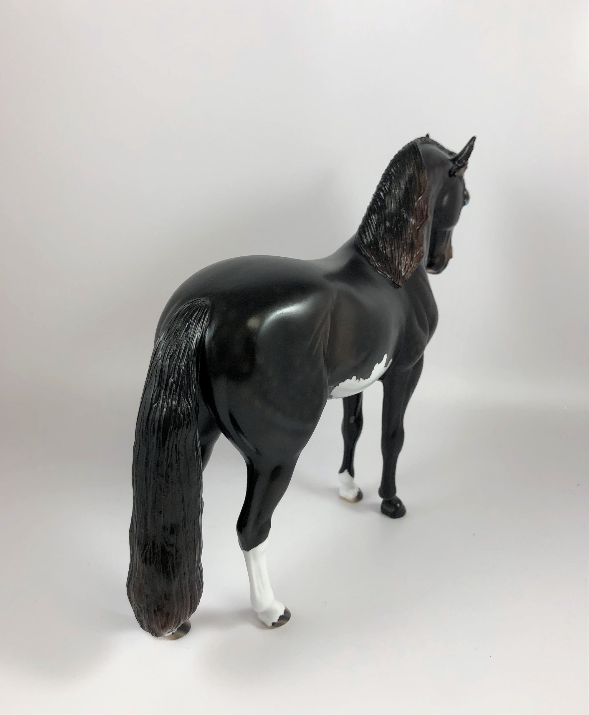 BLINKO -OOAK DAPPLE LIVER CHESTNUT PINTO ANDALUSIAN MODEL HORSE BY AUDREY DIXON LHS 19