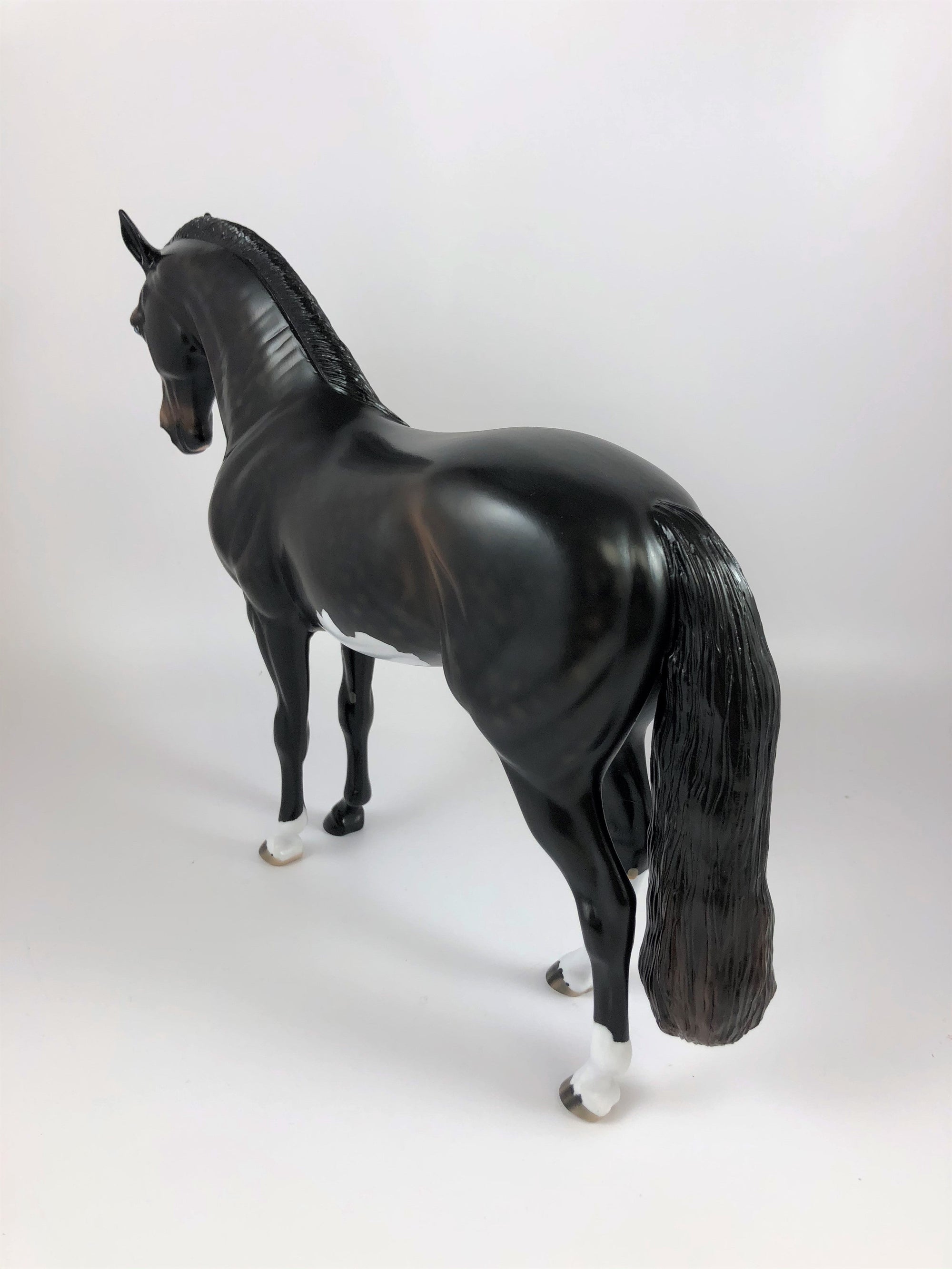 BLINKO -OOAK DAPPLE LIVER CHESTNUT PINTO ANDALUSIAN MODEL HORSE BY AUDREY DIXON LHS 19