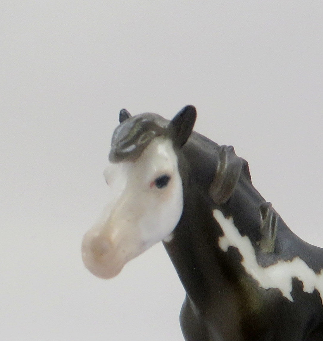 BON&#39;S-OOAK DARK BAY PAINT PONY CHIP MODEL HORSE EQ 19