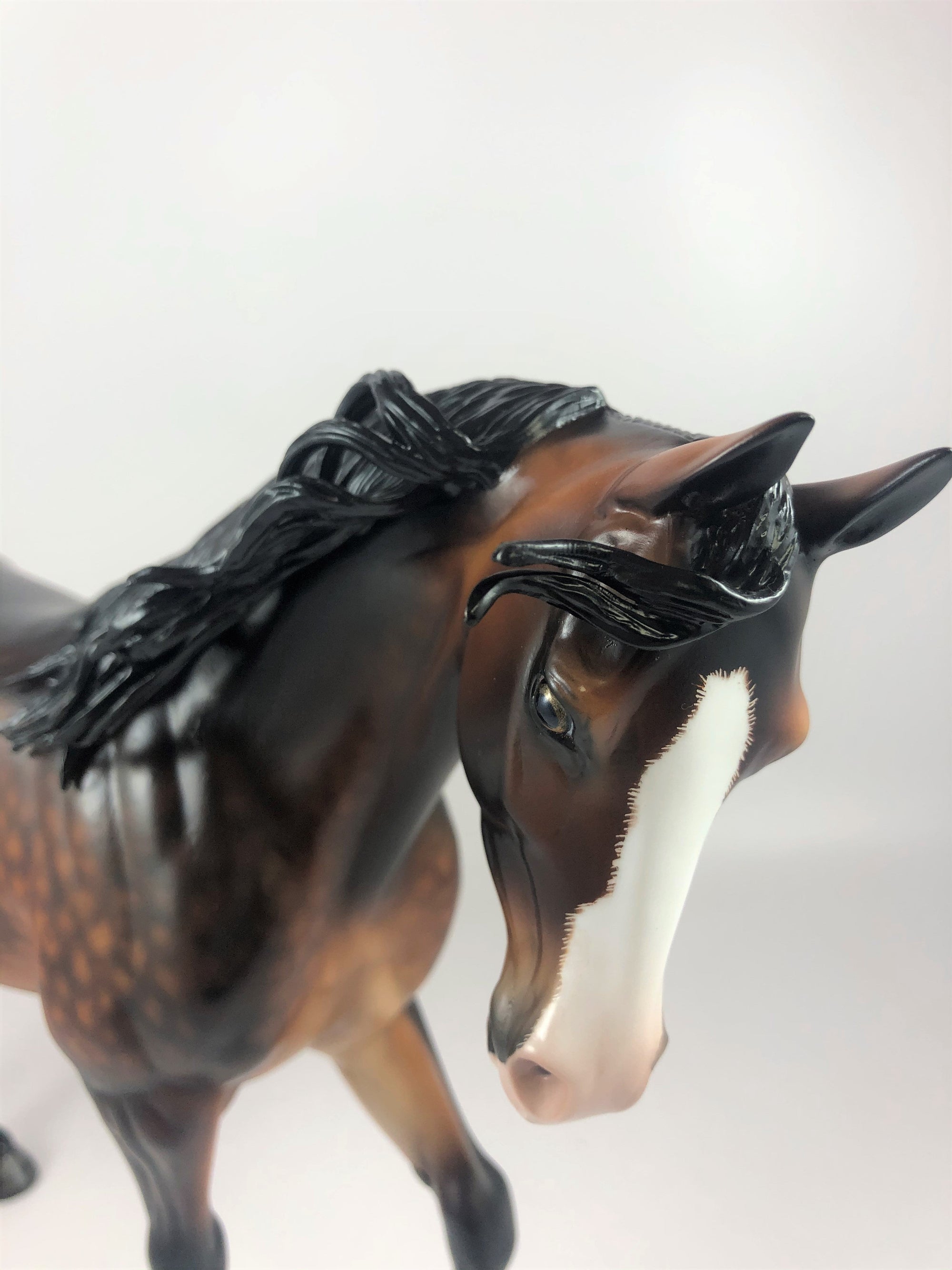 BOOGEYMAN -OOAK DAPPLE BAY CM THOROUGHBRED MODEL HORSE BY SHERYL LEISURE LHS 2019