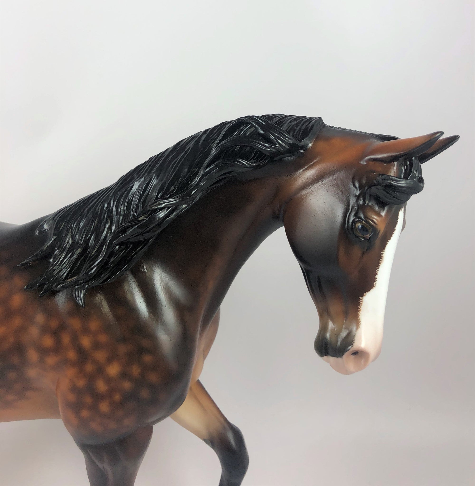 BOOGEYMAN -OOAK DAPPLE BAY CM THOROUGHBRED MODEL HORSE BY SHERYL LEISURE LHS 2019